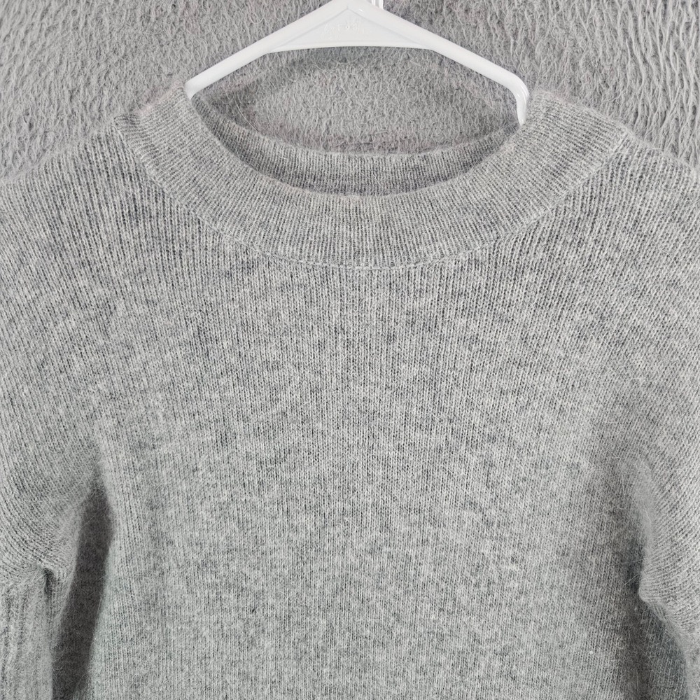 Endless Rose Gray Ruffle Tiered Bell Sleeve Angora Blend Knit Sweater Womens M - Picture 3 of 11